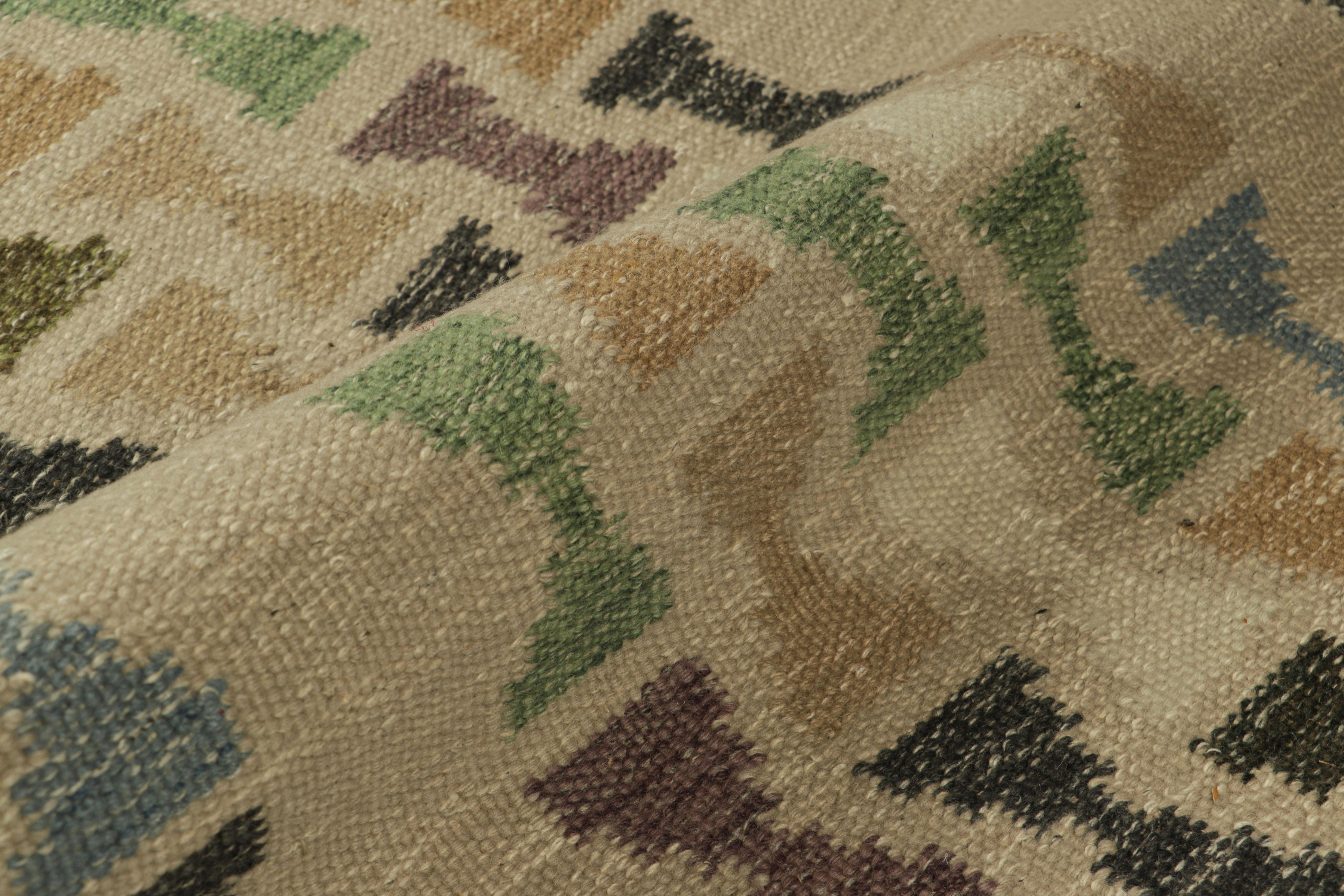 Rug & Kilim’s Scandinavian Style Rug with Polychromatic Hourglass Patterns In New Condition For Sale In Long Island City, NY