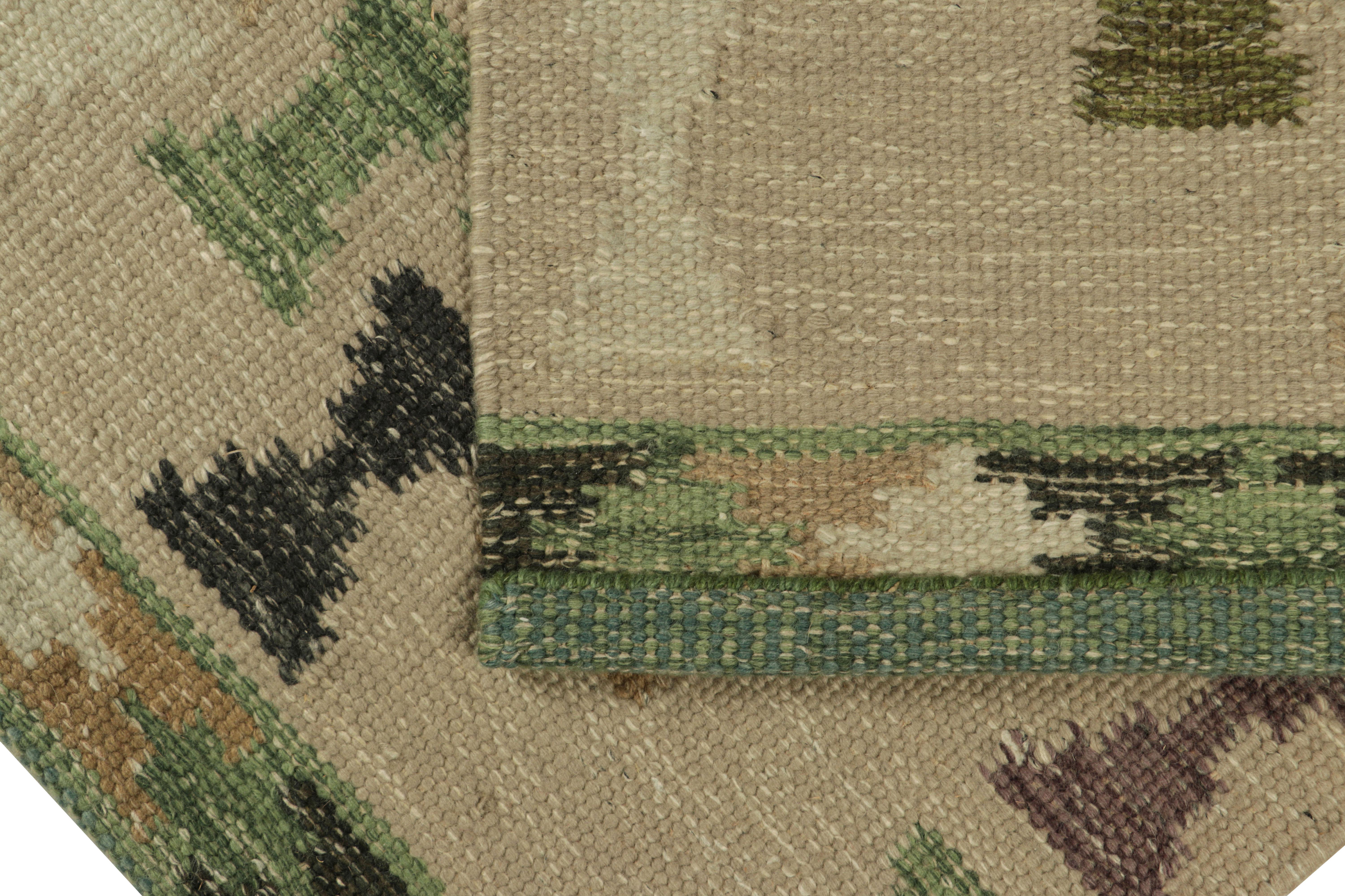 Contemporary Rug & Kilim’s Scandinavian Style Rug with Polychromatic Hourglass Patterns For Sale