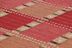 Rug & Kilim’s Scandinavian Style Rug with Red and Pink Geometric Patterns
