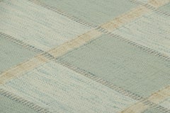 Rug & Kilim’s Scandinavian Style Rug with Seafoam Blue Geometric Patterns