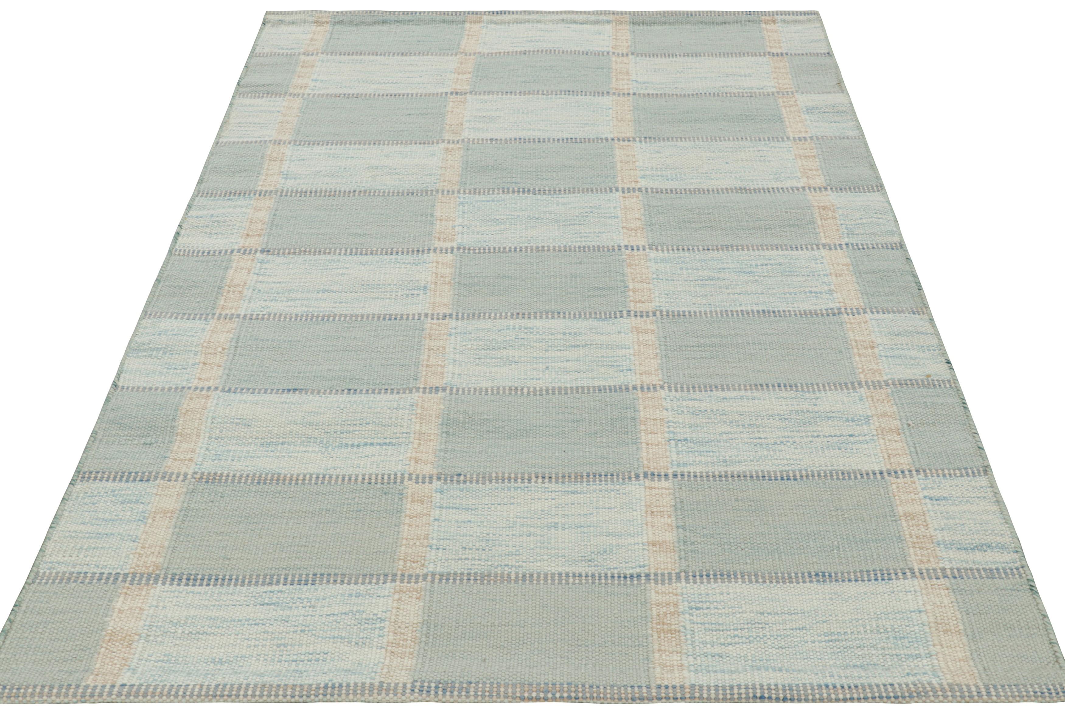 Alfombra de estilo escandinavo de Rug & Kilim con motivos geométricos azul marino Indio en venta