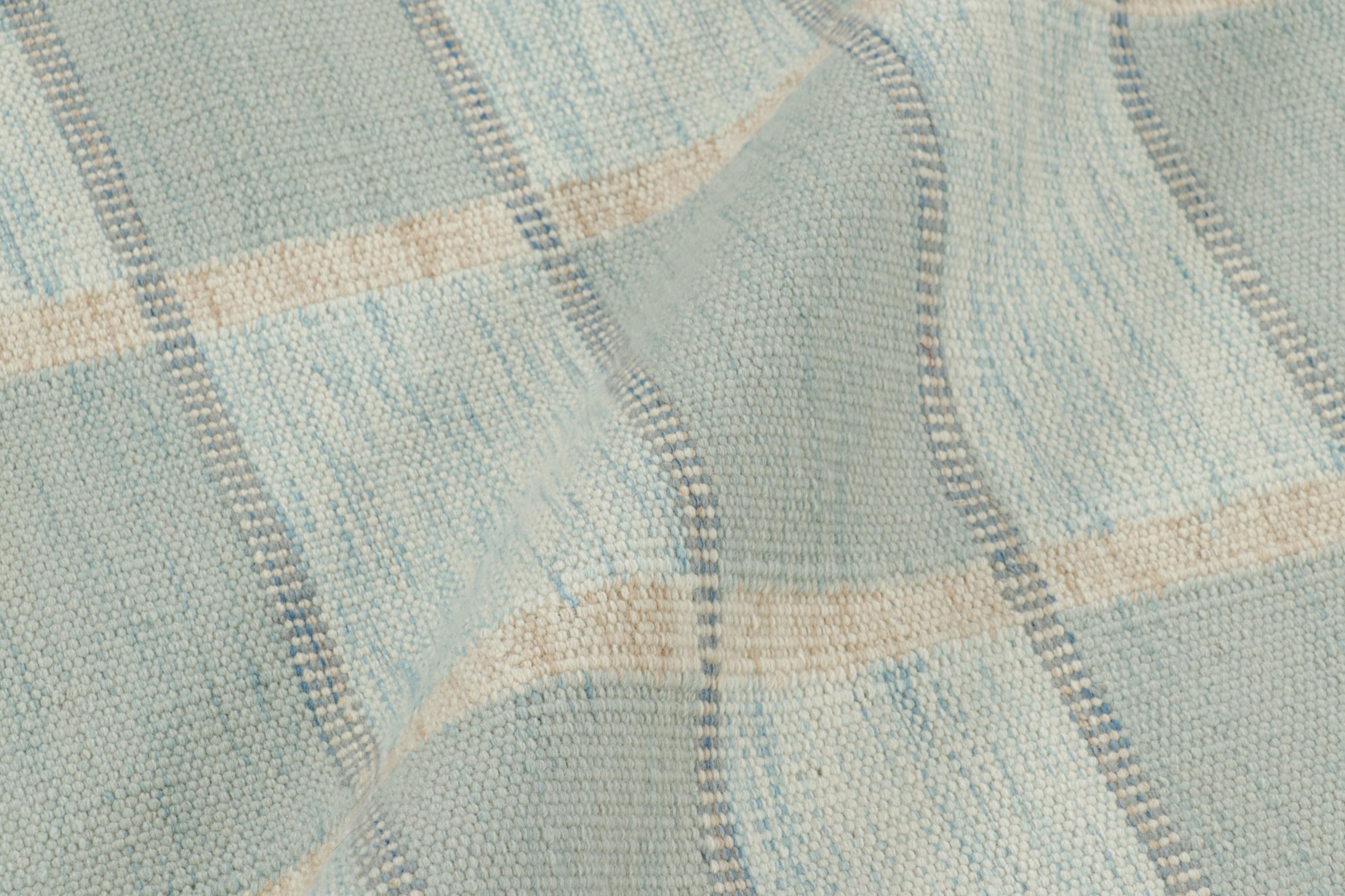 Alfombra de estilo escandinavo de Rug & Kilim con motivos geométricos azul marino en Nuevo estado para la venta en Long Island City, NY