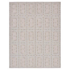 Rug & Kilim’s Scandinavian Style Rug with White and Beige-Brown Patterns