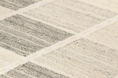 Rug & Kilim’s Scandinavian Style Rug with White and Gray Geometric Patterns