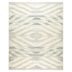 Rug & Kilim's Teppich im skandinavischen Stil mit weißen und grauen geometrischen Mustern