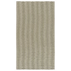 Rug & Kilim’s Scandinavian Style Runner Custom Flatweave, Floral Vines in Green