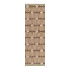 Rug & Kilim’s Scandinavian Style Runner in Beige-Brown with Geometric Patterns
