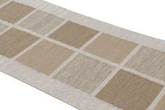Rug & Kilim’s Scandinavian Style Runner Rug, Beige-Brown with Geometric Patterns