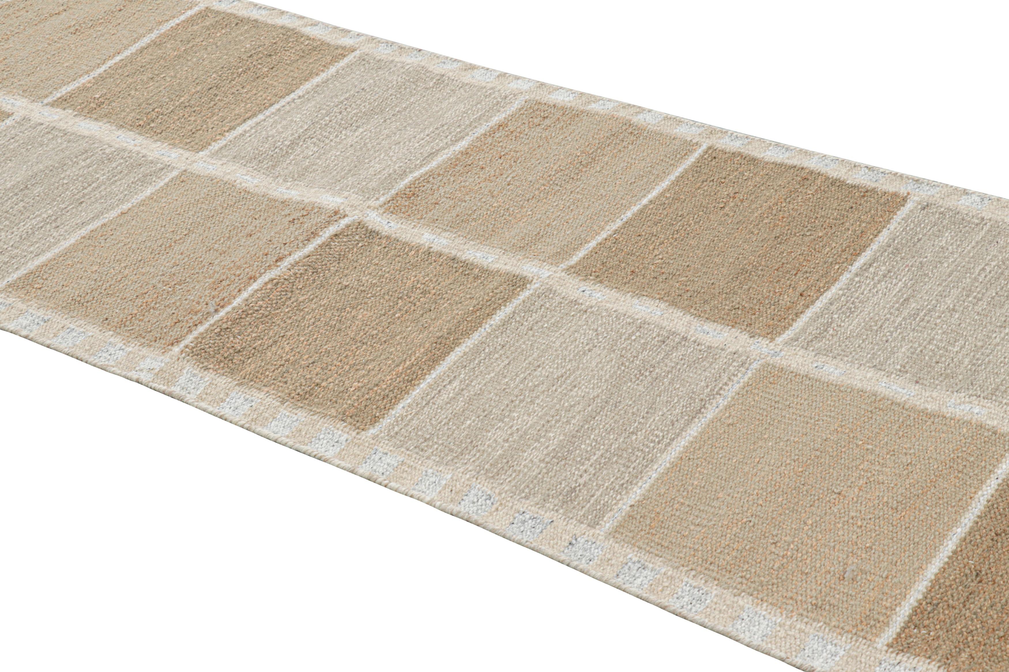 Made with handwoven wool, this 3x8 runner rug is an exciting new addition to Rug & Kilim’s Scandinavian rug collection—a contemporary reimagining of Swedish minimalism and vintage rugs and textiles of Rollakan and Rya traditions.

On the Design: