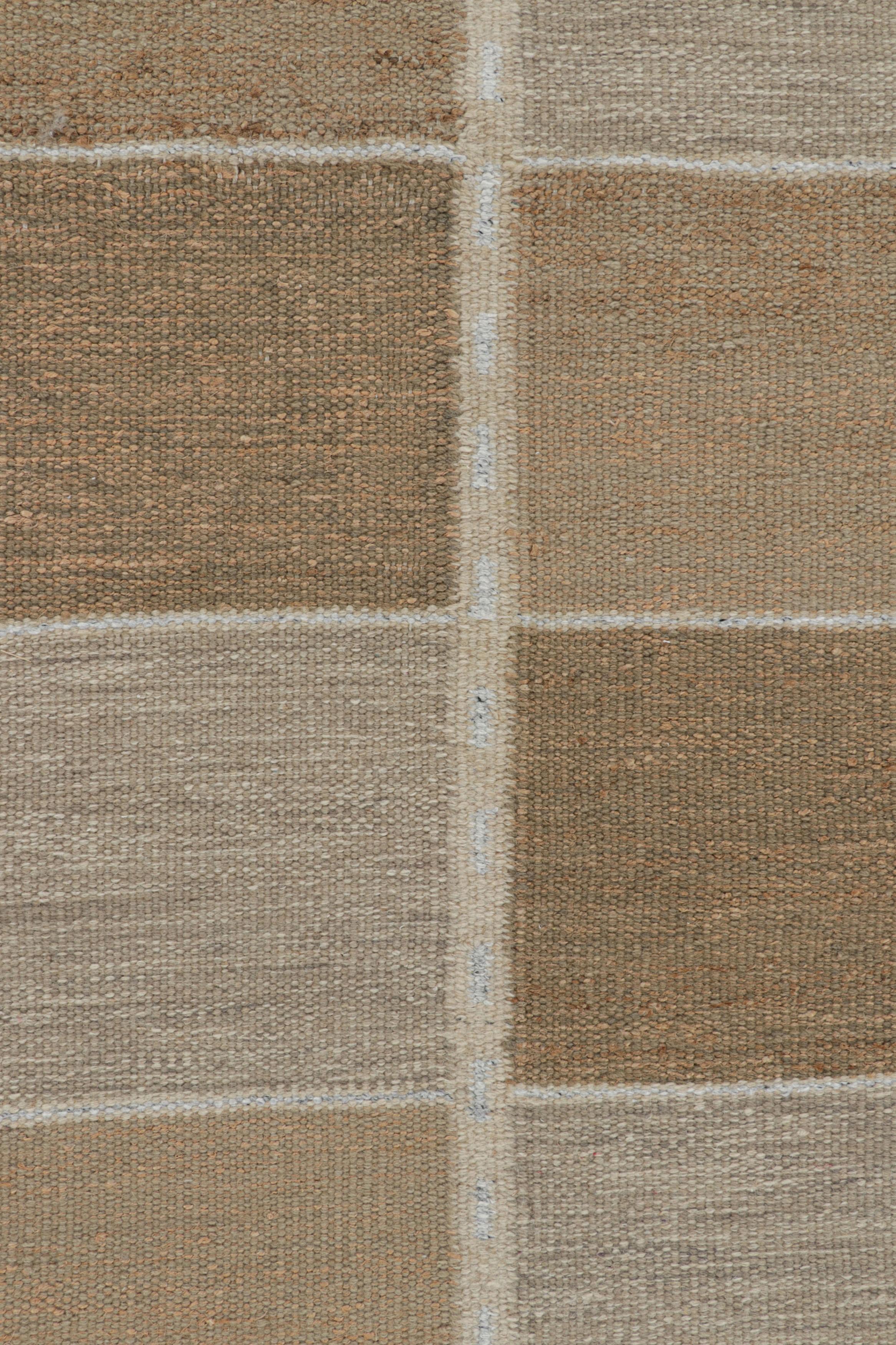 Rug & Kilim’s Scandinavian Style Runner Rug in Brown with Geometric Patterns In New Condition For Sale In Long Island City, NY