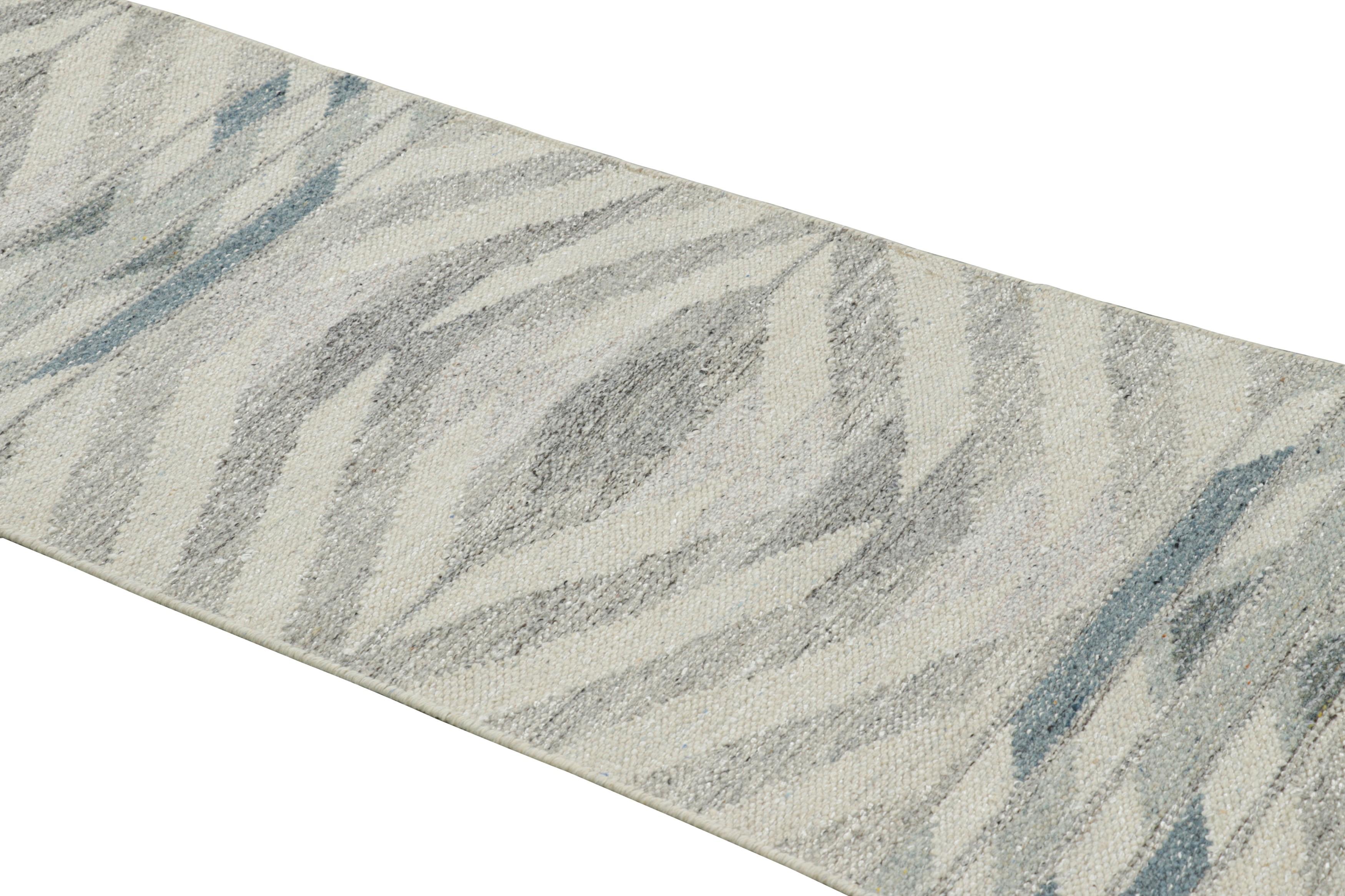 Made with handwoven wool, this 3x7 contemporary runner rug is an exciting new addition to Rug & Kilim’s Scandinavian rug collection—a contemporary reimagining of Swedish minimalism and vintage rugs and textiles of Rollakan and Rya traditions.

On