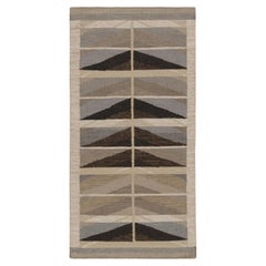 Tapis de course de style scandinave à motifs géométriques beige-brun de Rug & Kilim