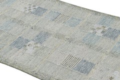 Rug & Kilim’s Scandinavian Style Runner Rug with Light Blue Geometric Patterns