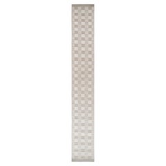 Rug & Kilim’s Scandinavian Style Runner with Gray and Cream Geometric Patterns