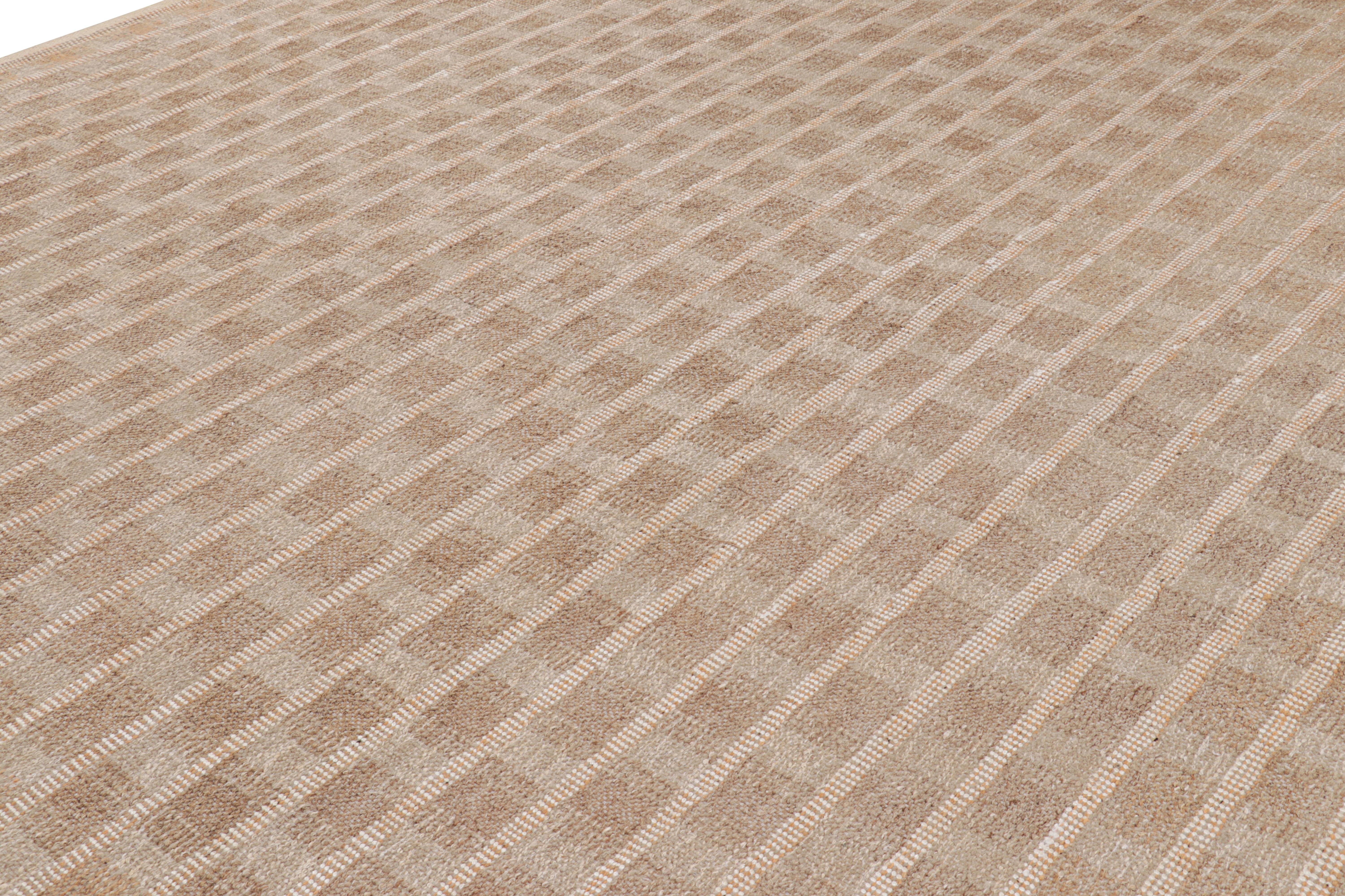 Dieser skandinavische quadratische Kelim 13x13, handgewebt aus Hanf, aus unserer berühmten Flachgewebelinie 