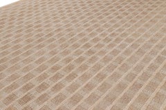 Rug & Kilim’s Scandinavian Style Square Rug in Beige-brown Geometric Patterns