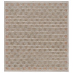 Rug & Kilim's quadratischer Teppich im skandinavischen Stil in Beige-Braun mit geometrischen Mustern