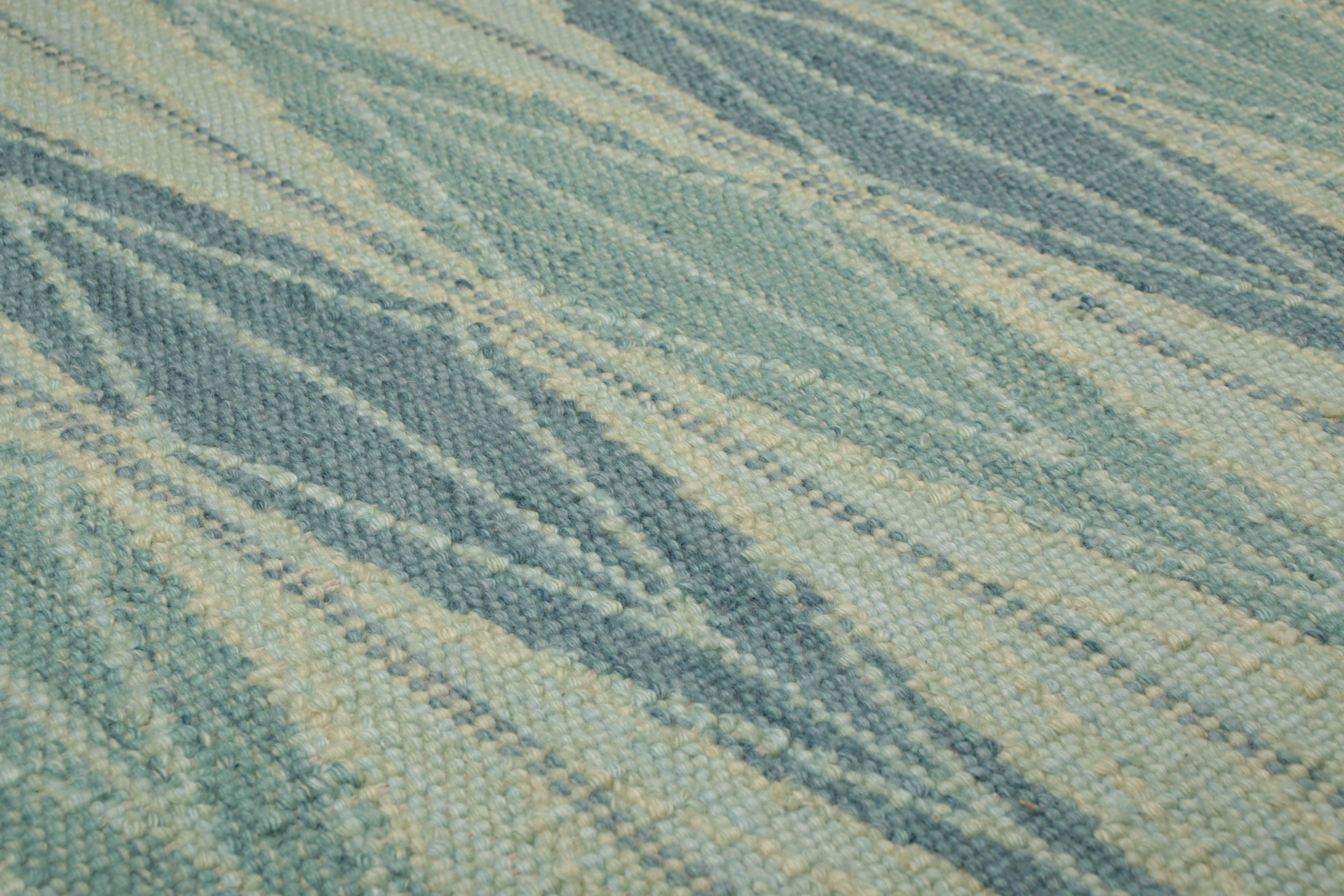 Issu d'une nouvelle collection passionnante de pièces en format cadeau, ce tapis d'appoint 3x3 de style suédois est un nouvel ajout audacieux à la Collection Scandinavian de Rug & Kilim. Tissé à la main dans un tissage plat en laine avec également