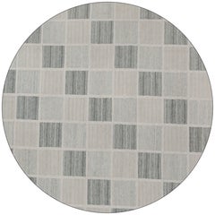 Rug & Kilim’s Scandinavian Style Trapezoid Kilim in Gray with Geometric Pattern
