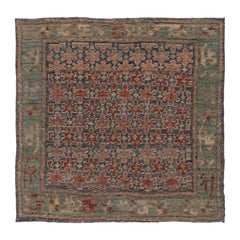 Rug & Kilim’s Shahsavan Persian Inspired Square Rug, Playful Floral Patterns