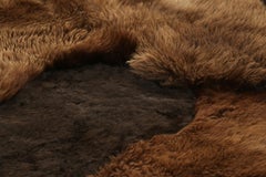 Rug & Kilim’s Sheepskin Multi-Pelt Fur Rug in Brown and Black Tones