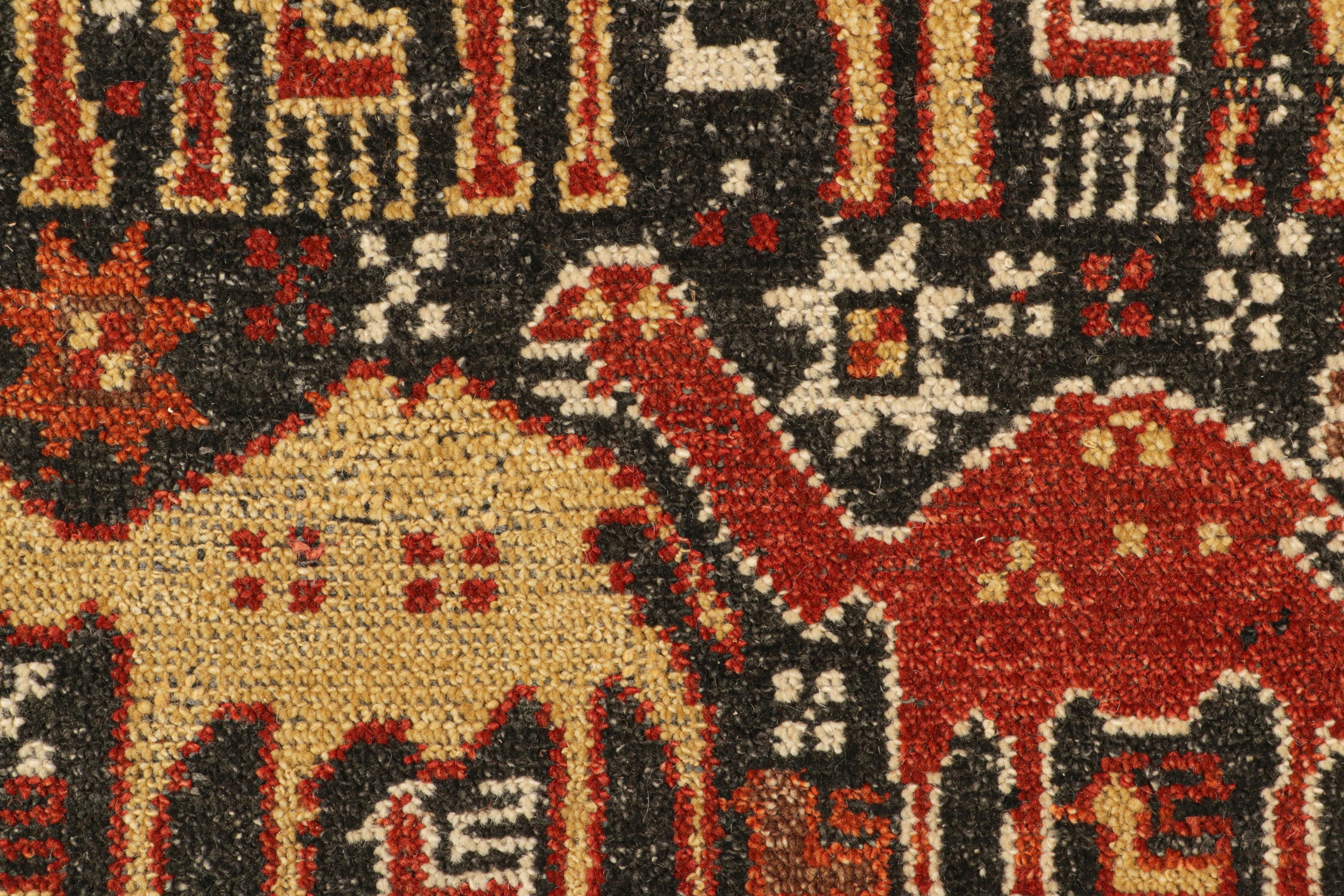 Indian Rug & Kilim’s Shirvan Style Rug with Geometric Camel Pictorials For Sale