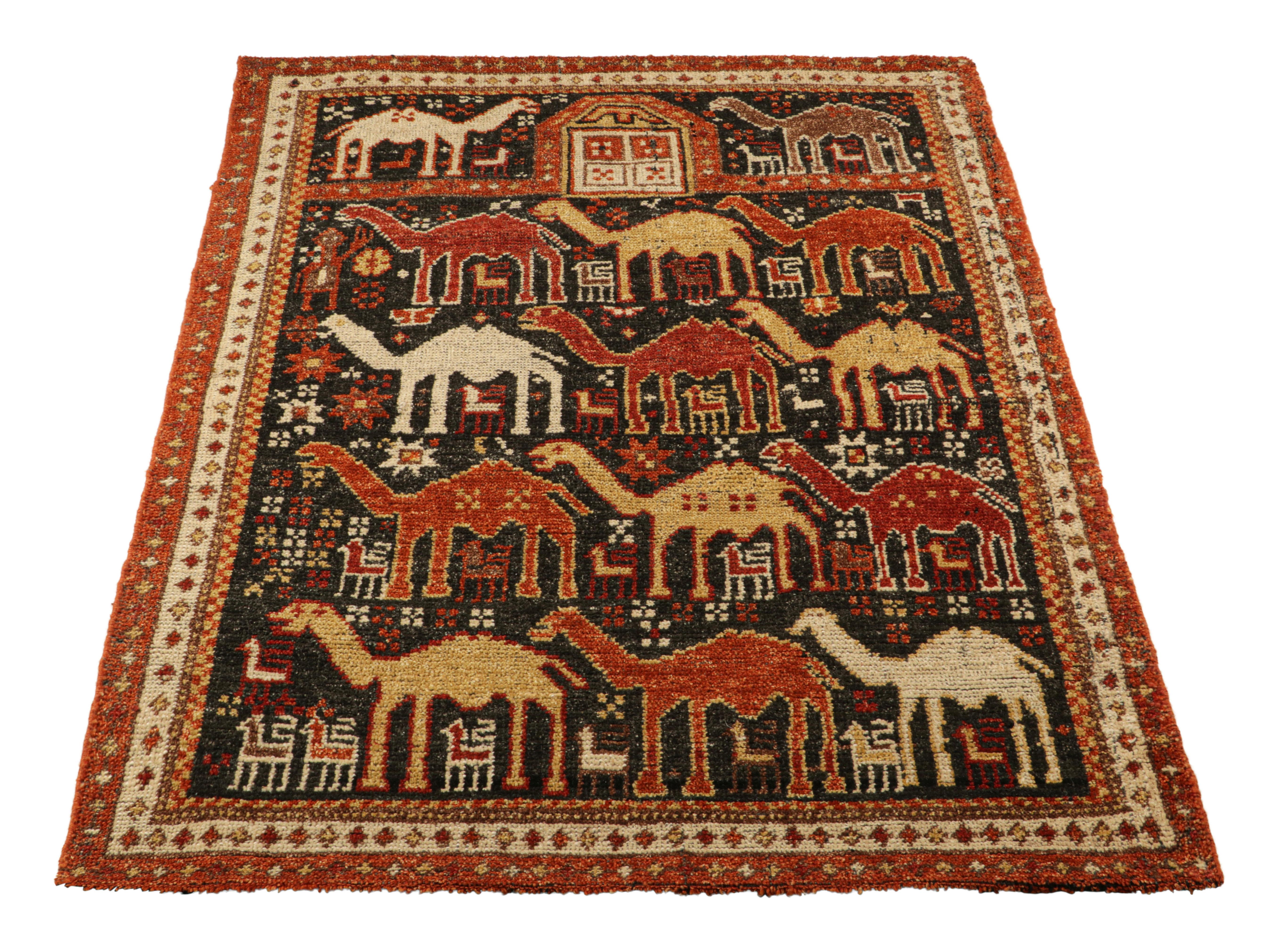 Rug & Kilim’s Shirvan Style Rug with Geometric Camel Pictorials In New Condition For Sale In Long Island City, NY