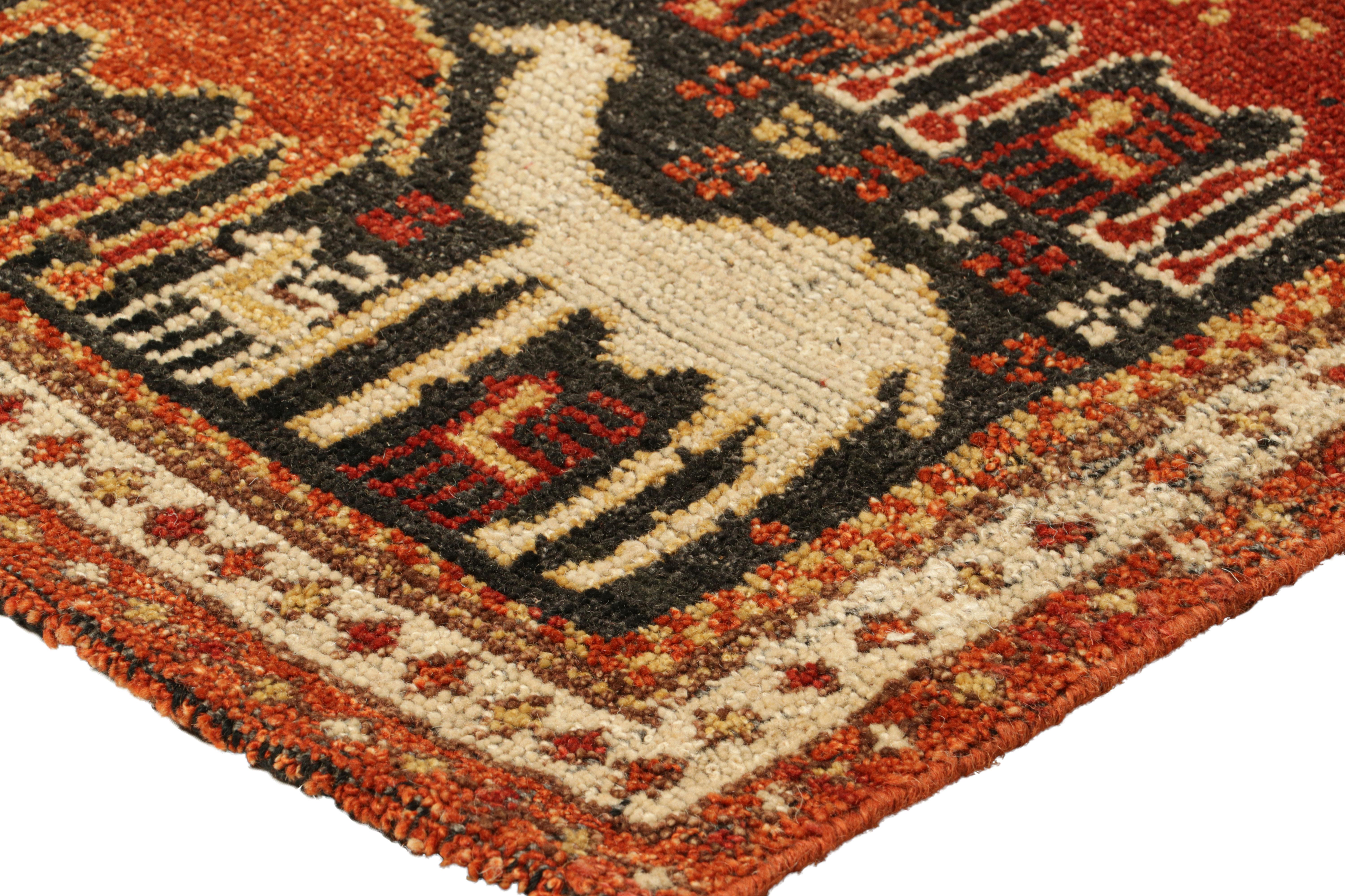 Contemporary Rug & Kilim’s Shirvan Style Rug with Geometric Camel Pictorials For Sale
