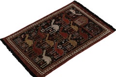 Rug & Kilim’s Shirvan Tribal Style Rug in Red, Orange & Brown Pictorial Patterns