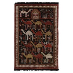 Rug & Kilim’s Shirvan Tribal Style Rug in Red, Orange & Brown Pictorial Patterns