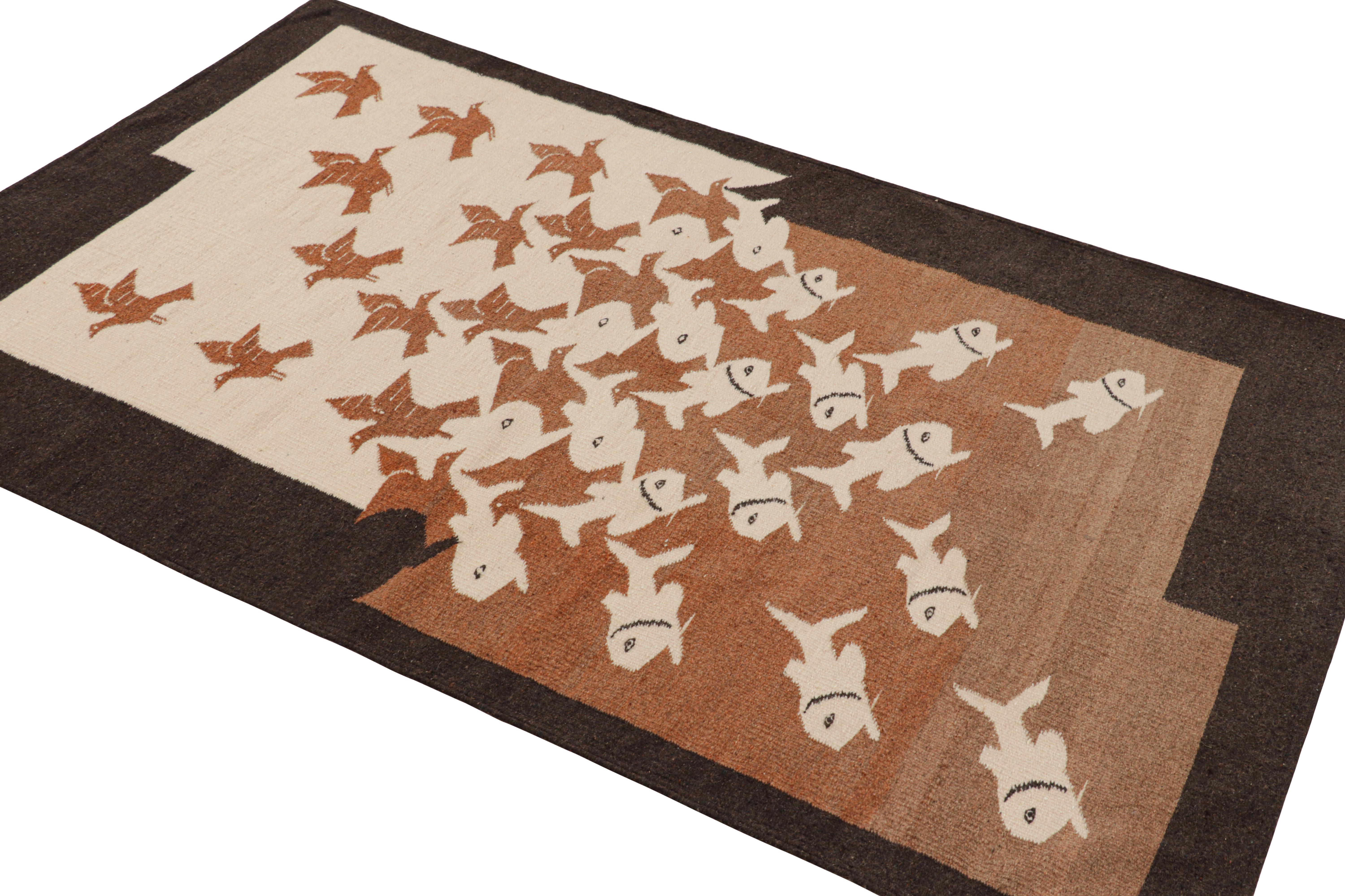 Tissé à la main Rug & Kilim's Sky and Water II M.C. Tapisserie de style Escher avec photos en vente