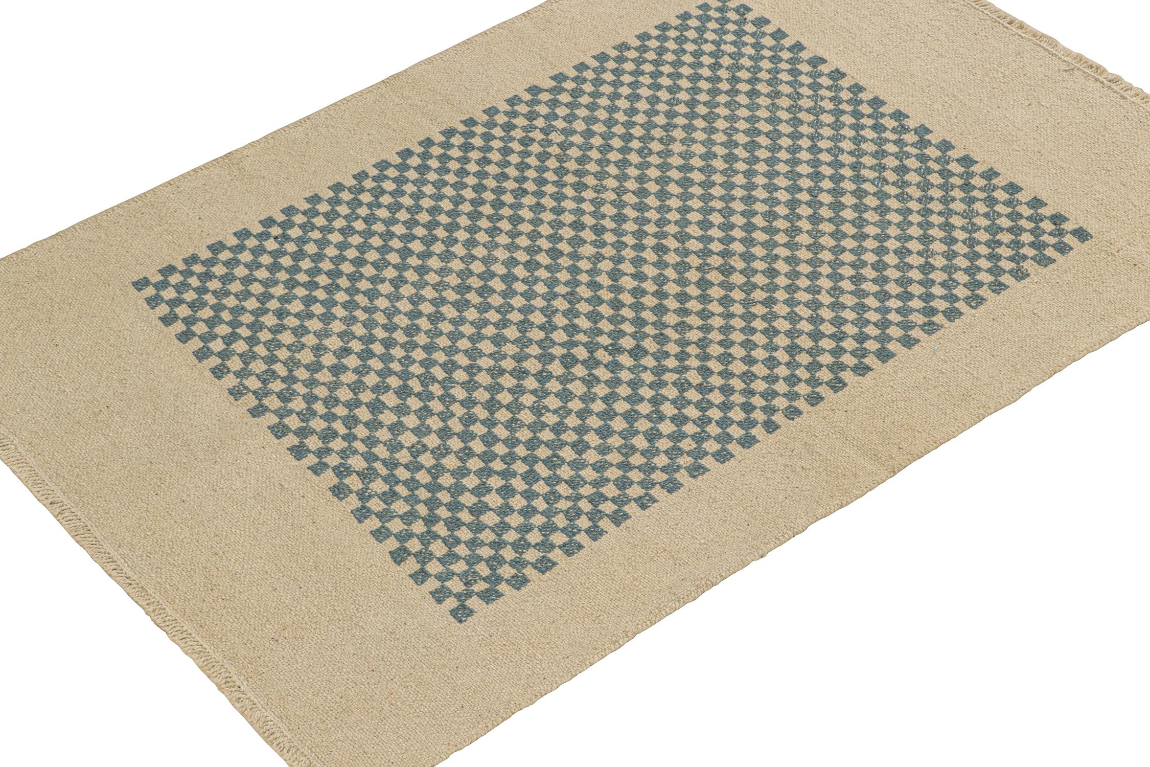 blue checkerboard rug