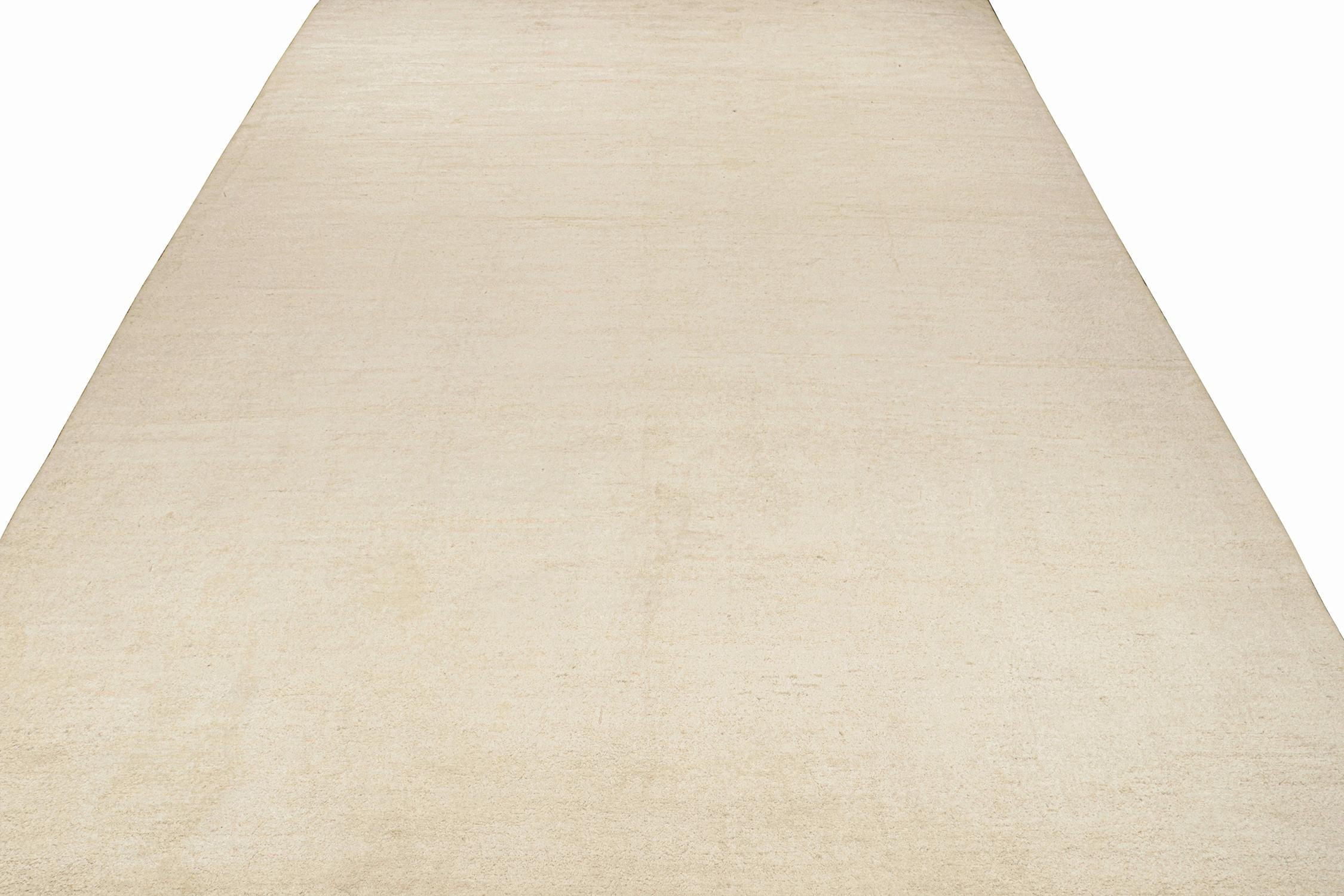 Modern Rug & Kilim’s Solid Beige-Brown Rug in Tone-on-tone Contemporary Style For Sale