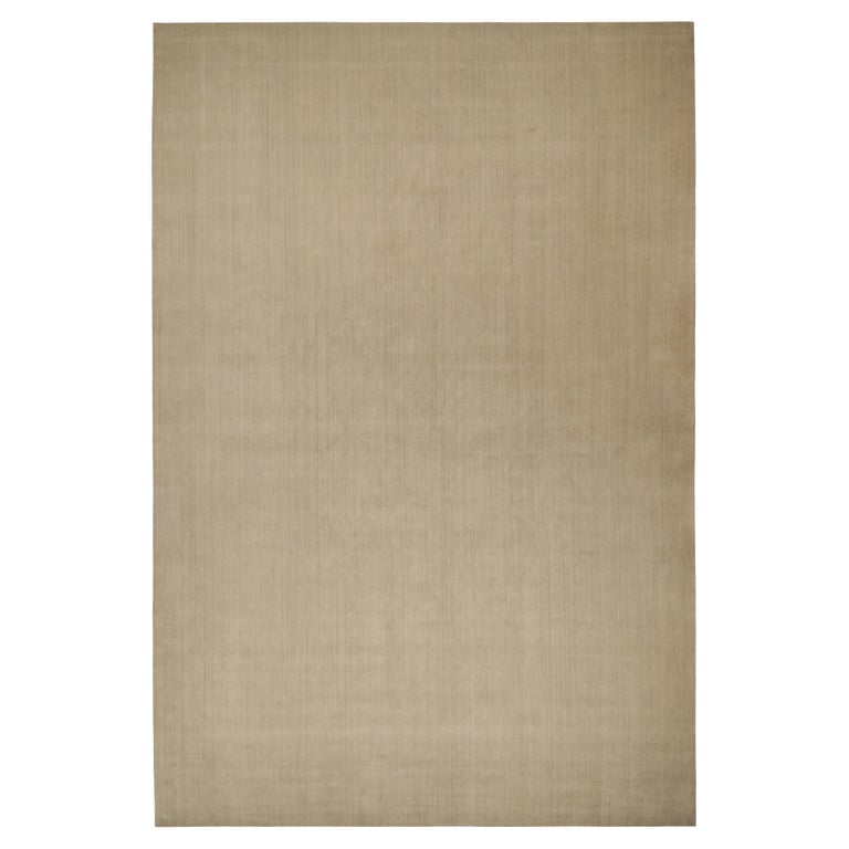 Rug and Kilim’s Solid Beige-Brown Rug in Tone-on-tone For Sale at 1stDibs