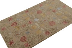 Rug & Kilim’s Spanish European Rug in Beige with Floral Patterns “Bilbao”
