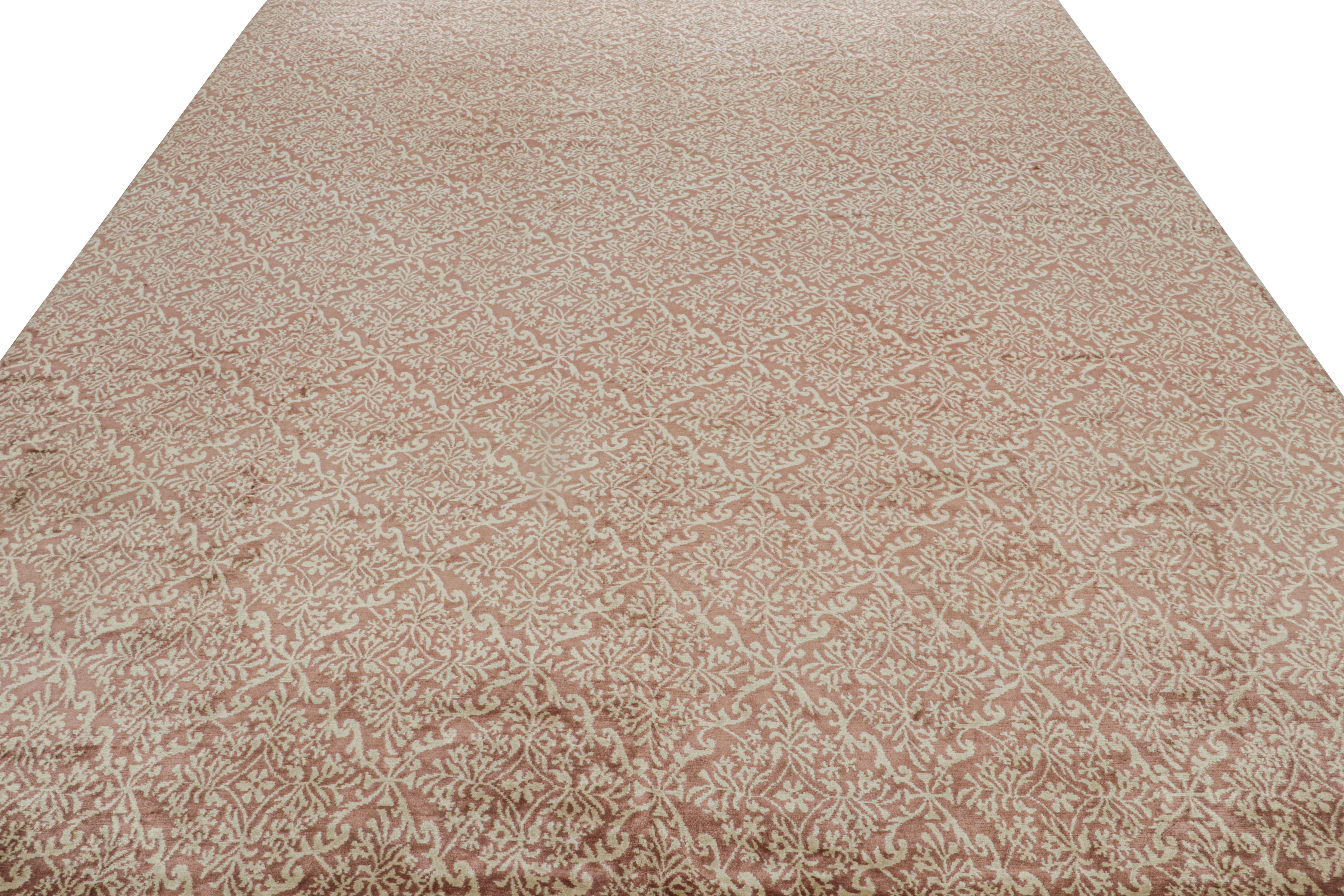 Moderne Rug & Kilim's Tapis espagnol de style européen en Brown avec motif floral Cordoba en vente