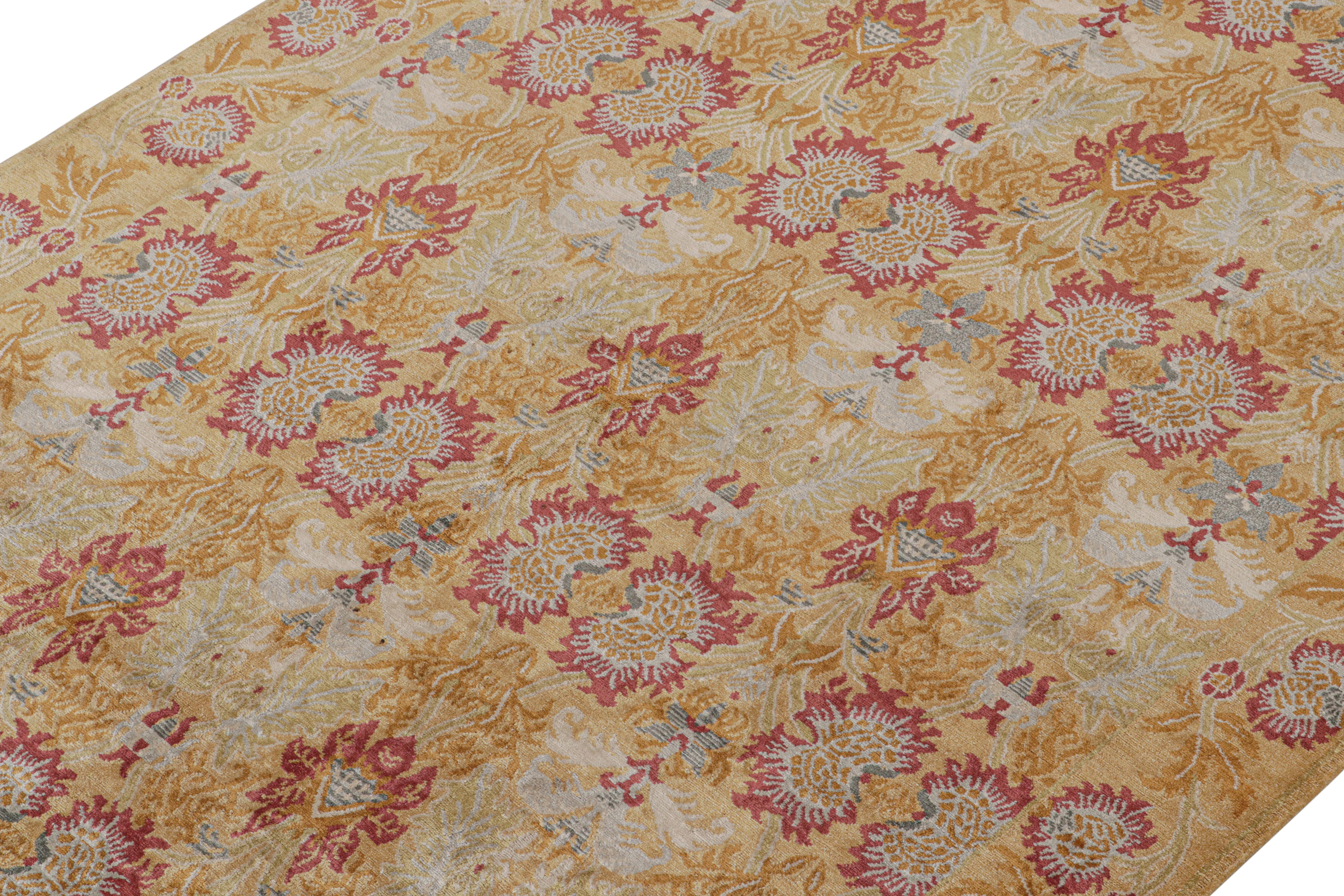 Dieser moderne, handgeknüpfte Seidenteppich im Format 6x9 ist eine neue Ergänzung der europäischen Teppichkollektion von Rug & Kilim. 

Über das Design: 

Unser handgeknüpftes Seidendesign 