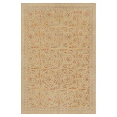 Rug & Kilim's Spanish European Style rug, Tangerine, Cream & Yellow Medallions