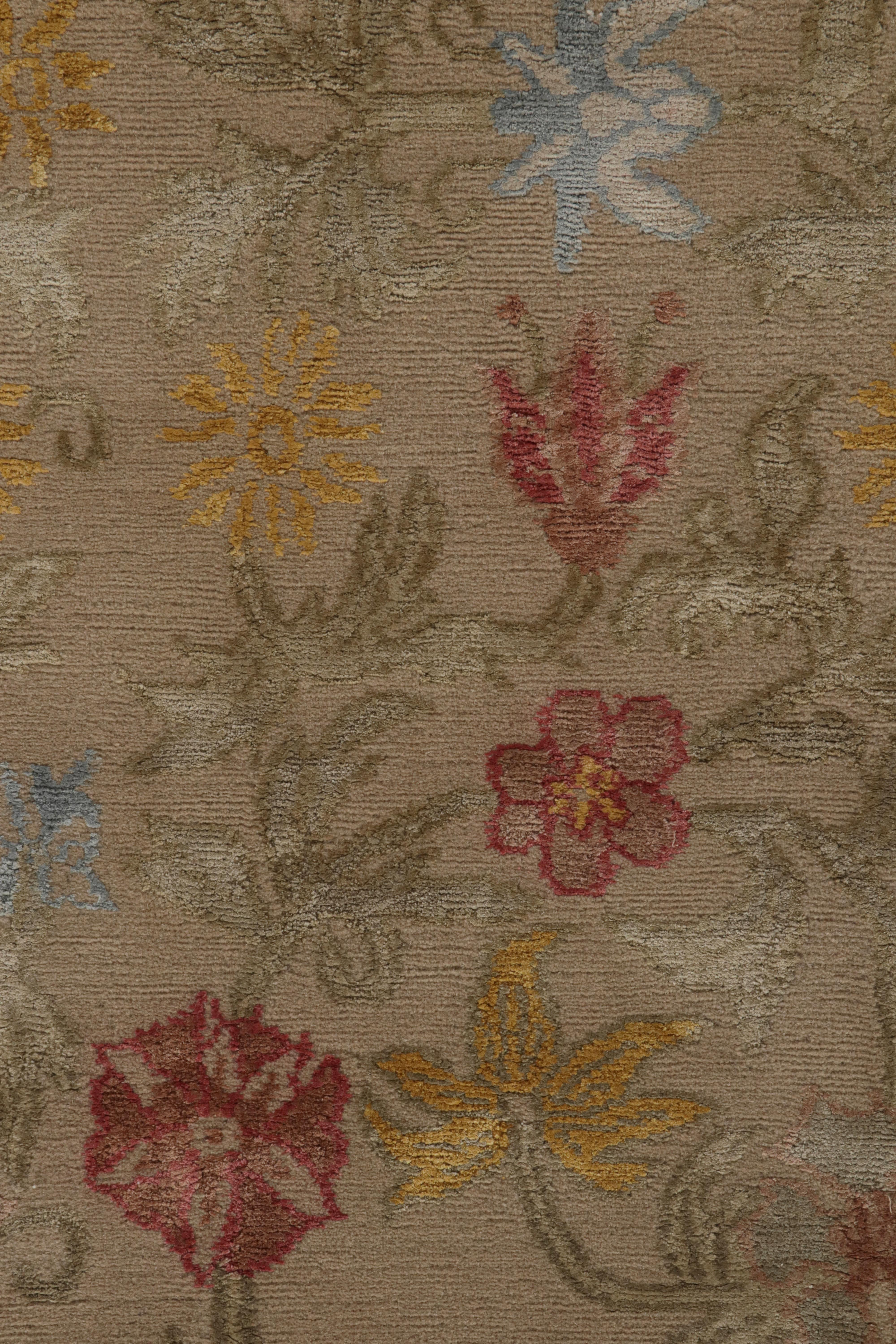 Rug & Kilim's Spanish European Style Square Rug with Floral Patterns 