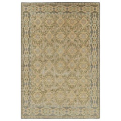 Alfombra estilo español de Rug & Kilim en dorado con motivos florales "Alcaraz"