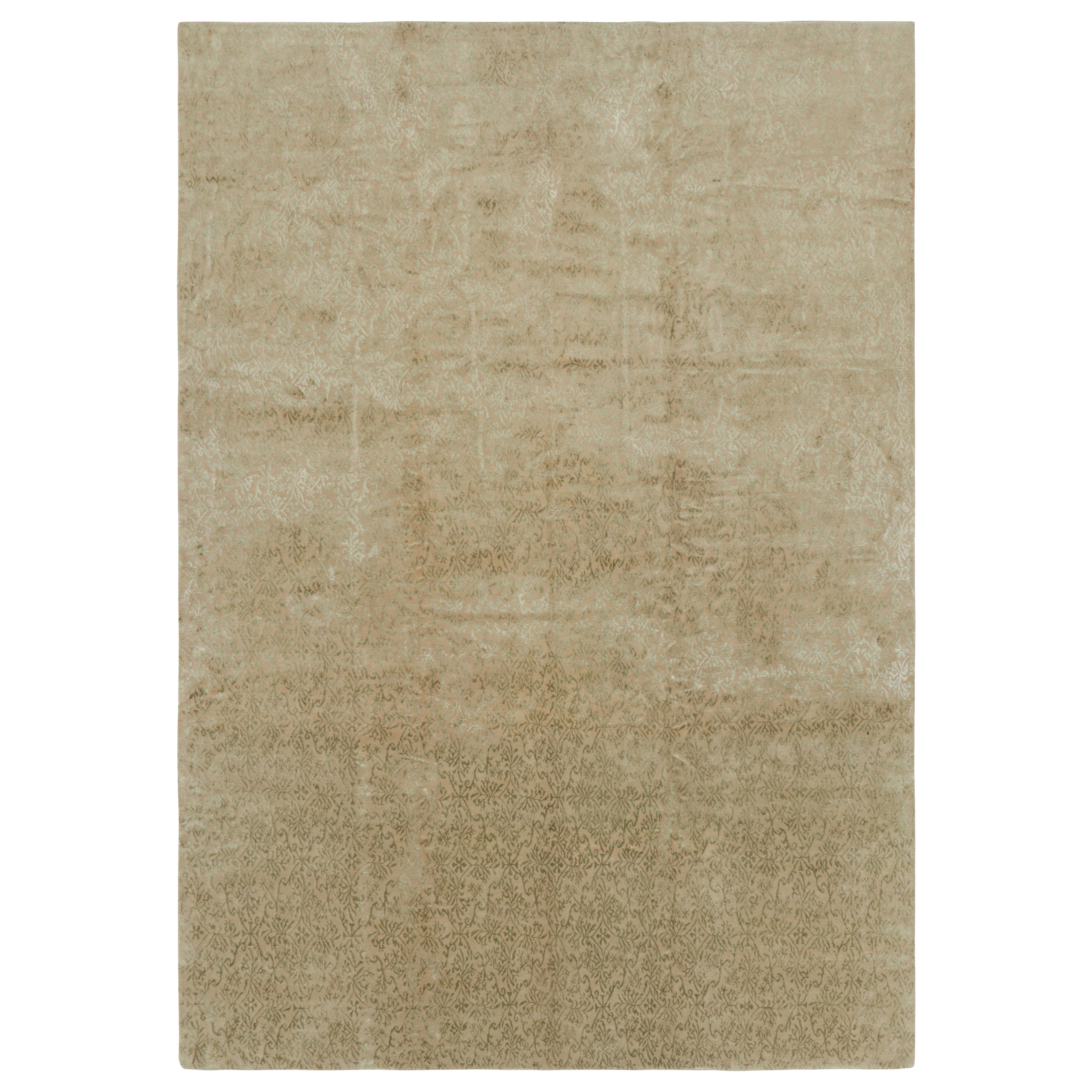 Rug & Kilim's Tapis de style espagnol en or avec motifs floraux Cordoba