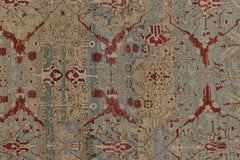 Rug & Kilim’s Square Agra-Inspired Square Rug, Teal & Red with Arabesque Trellis