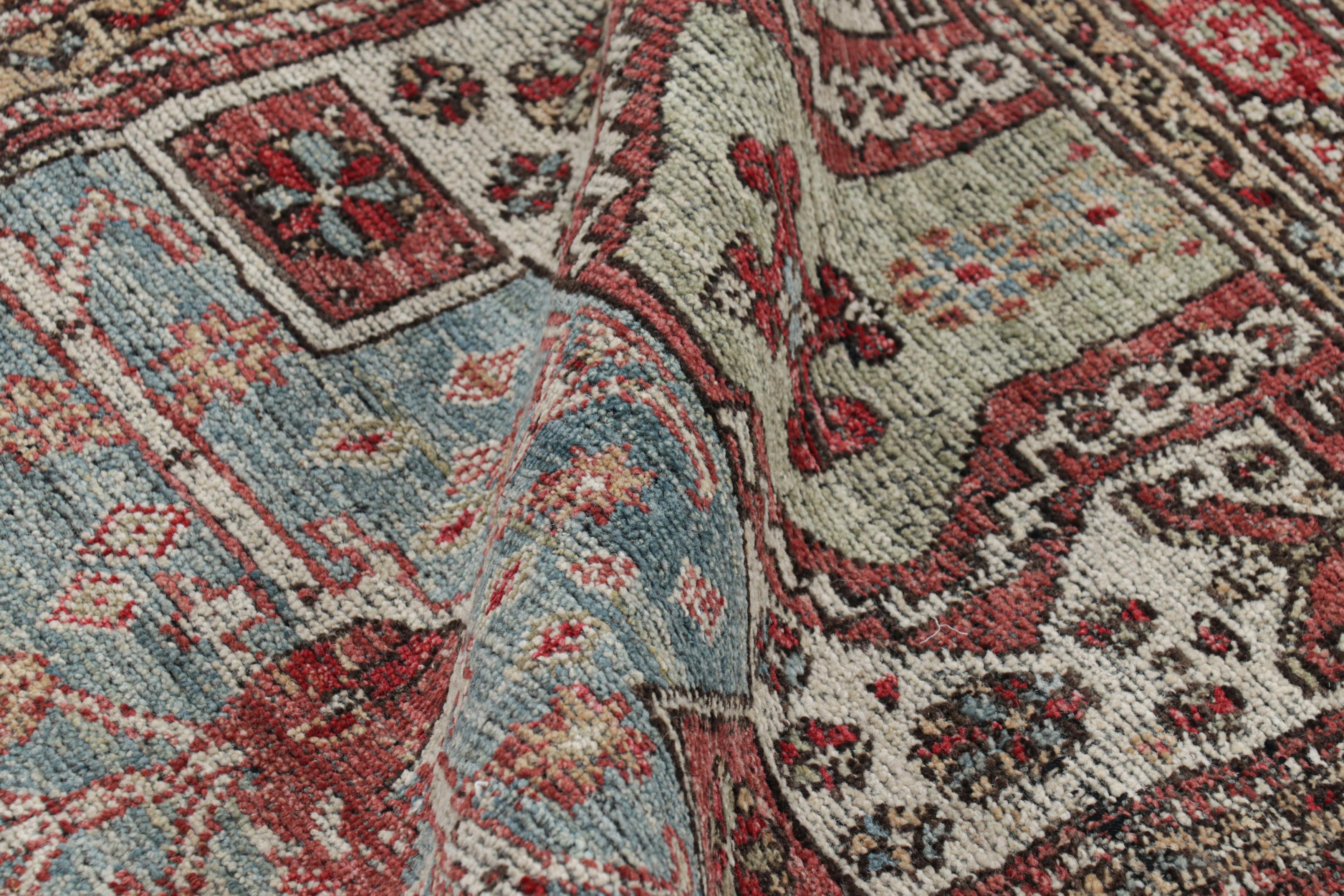 Rug & Kilim’s Square Kazak Style Rug with Polychromatic Geometric Patterns In New Condition For Sale In Long Island City, NY