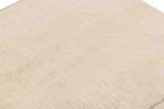 Rug & Kilim’s Square Moroccan Rug in Cream White Tones and High Pile