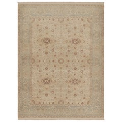 Rug & Kilim's Sultanabad Style Rug Beige Blue Classic Floral Pattern