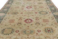 Rug & Kilim’s Sultanabad Style Rug in Beige and Red with Floral Patterns