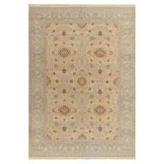 Rug & Kilim's Sultanabad Style Rug in Beige-Brown & Blue Floral Pattern