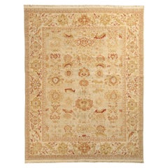 Rug & Kilim’s Sultanabad Style Rug in Beige-Brown, Red Floral Pattern