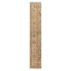 Runner in stile Sultanabad Rug & Kilim in blu con motivo floreale arancione