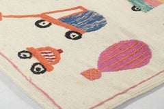 Rug & Kilim’s Suzani Kilim Runner, White with Polychromatic Pictorials